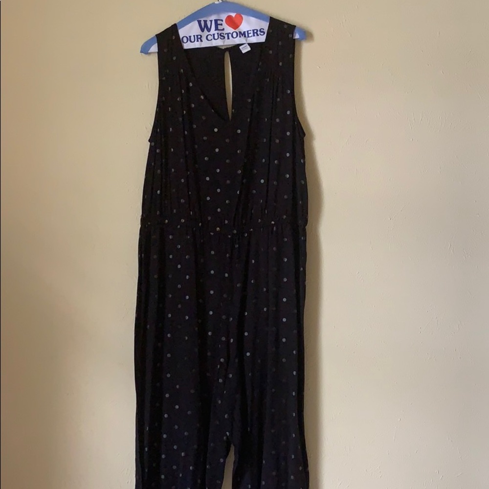 Black silver faded polka dot jumpsuit.